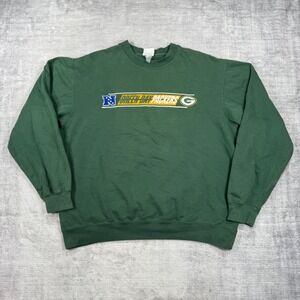 Green Bay Packers Sweatshirt Mens XL Green Vintage Embroidered Gameday Crewneck